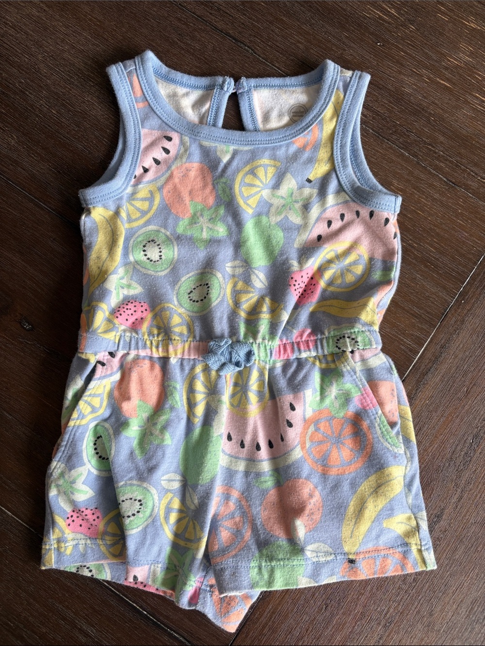 wonder nation Pastel Fruit Print Romper - Blue, Pink, Yellow, Green